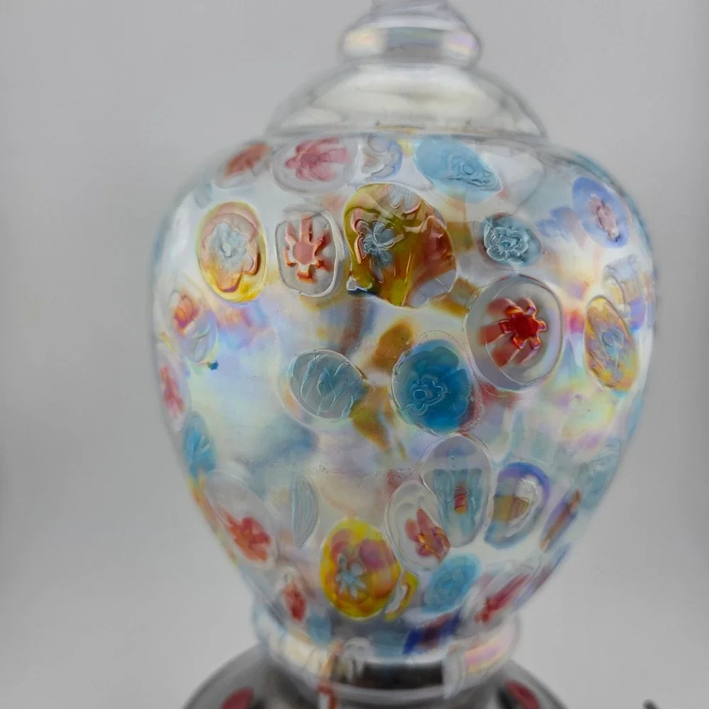 Style Selections Hummingbird Feeder Art Glass Nectar Bird Patio Colorful Outdoor